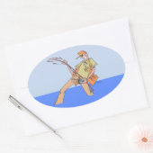 Visser ovale grote stickers (Envelop)