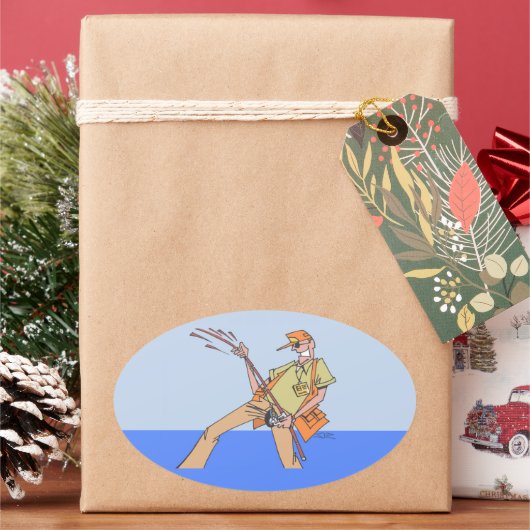 Visser ovale grote stickers (Feestdagen)