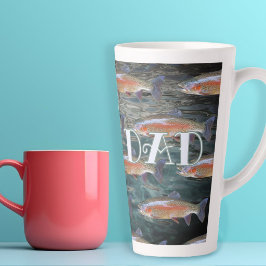 Visser Papa Regenboog Forel Patroon Latte Mok