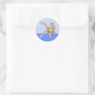 Visser rond kleine stickers