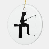 Visser Silhouet Jongen Keramisch Ornament (Links)