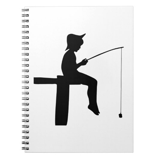Visser Silhouet Jongen Notitieboek (Voorkant)
