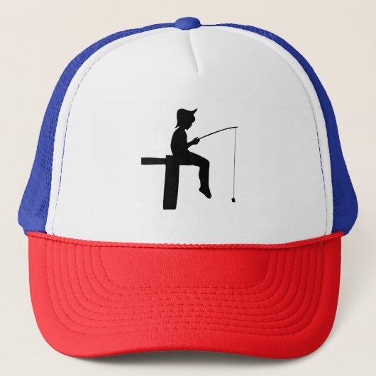 Visser Silhouet Jongen Trucker Pet (Voorkant)