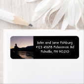 Visser Silhouette Vist bij zonsondergang Etiket (Insitu)