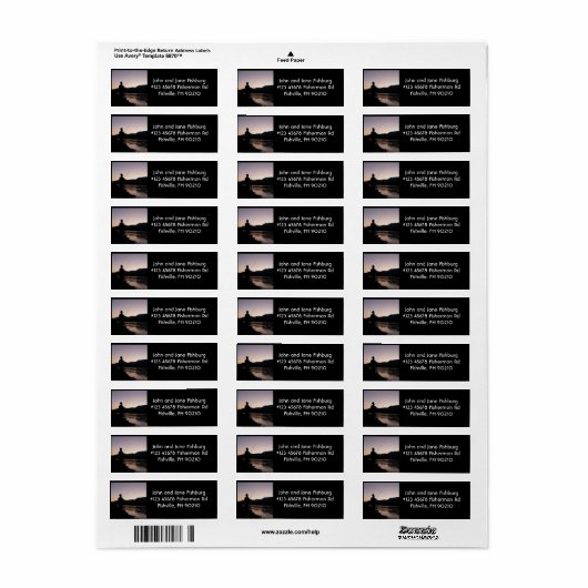 Visser Silhouette Vist bij zonsondergang Etiket (Full Sheet)