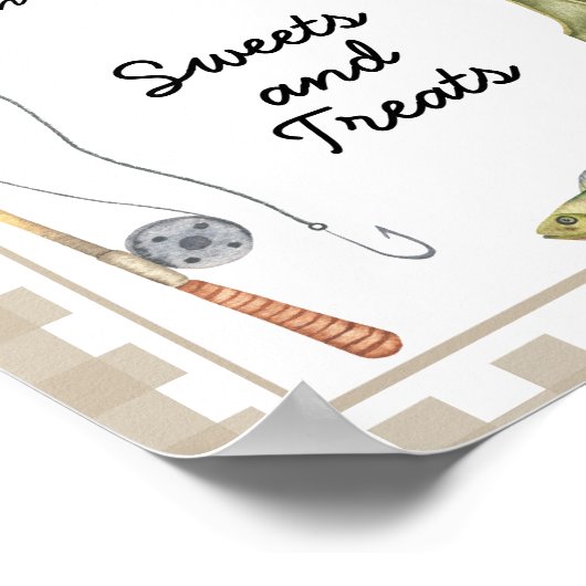 Visser - snoep en traktaties baby shower poster (Hoek)