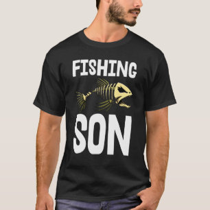 Visser T-shirt met skelet van visgraat en scherpe