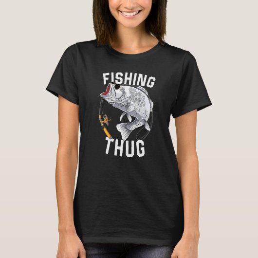 Visser Thug Grootbekbaars  Visser Vaderdag T-shirt (Voorkant)