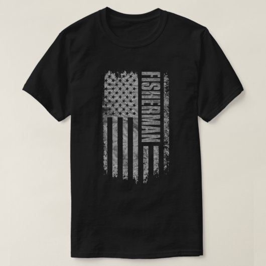 Visser USA Vlag Vervallen ontwerp T-shirt (Design voorkant)