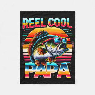 Visser Vader Papa Reel Cool Papa Visser Vaderdag Fleece Deken