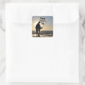 Visser Vader Vierkante Sticker (Tas)