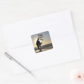 Visser Vader Vierkante Sticker (Envelop)