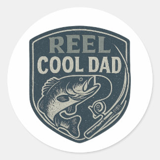 Visser Vaderdag Geschenk Ronde Sticker