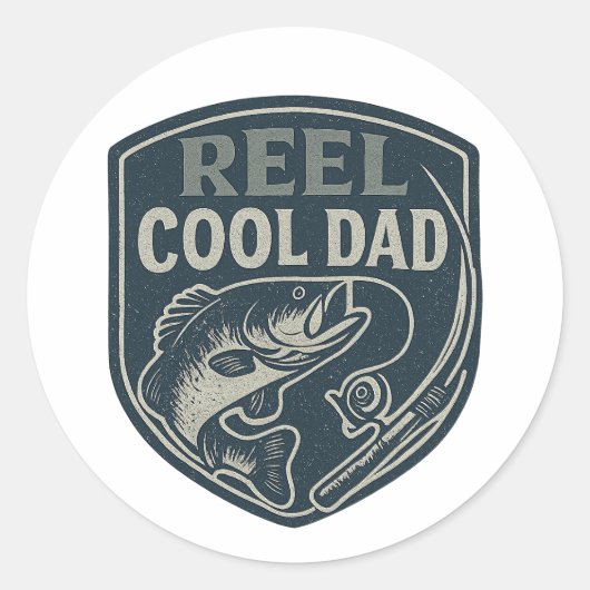 Visser Vaderdag Geschenk Ronde Sticker (Voorkant)