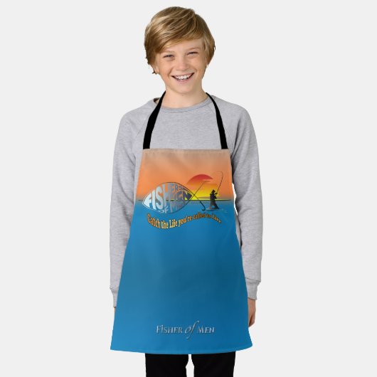 Visser van Mannen | All-over print Schort, klein Schort (Gedragen)