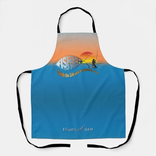 Visser van Mannen | All-over print Schort, medium Schort (Voorkant)