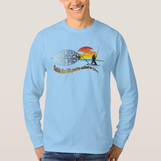 Visser van Mannen | Mannen met lange mouwen T-shirt (Voorkant)