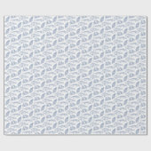 Visser vangst van de dag Blauw en Wit Cadeaupapier (Vlak)