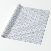 Visser vangst van de dag Blauw en Wit Cadeaupapier (Uitgerold)