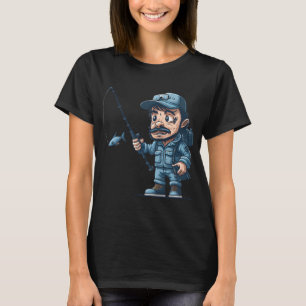 Visser vangt kleine vis. Vissen . T-shirt