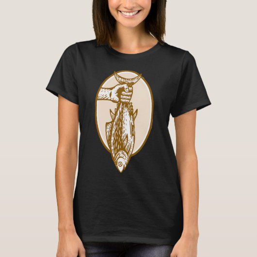Visser vangt vis t-shirt (Voorkant)