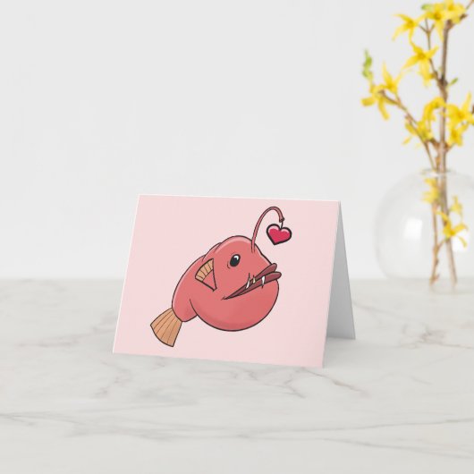 Visser verliefd kaart (Gele Bloem)