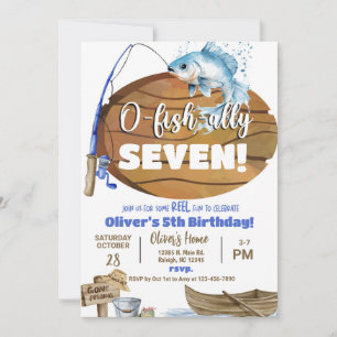 Visser / visjongen spoel leuk verjaardagsuitnodigi kaart