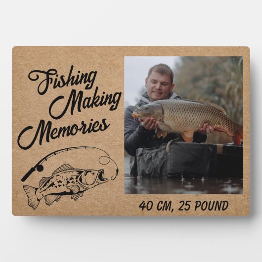 Visser Vist herinneringen Vaderdag Gevist Fotoplaat (voorkant)