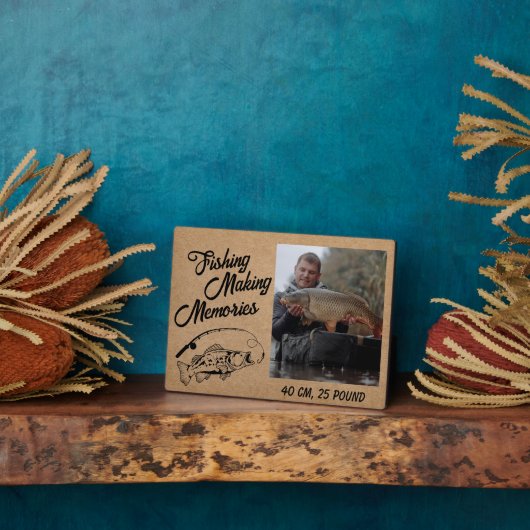 Visser Vist herinneringen Vaderdag Gevist Fotoplaat (Zijkant)