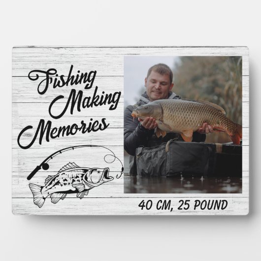 Visser Vist herinneringen Vaderdag Gevist Fotoplaat (voorkant)