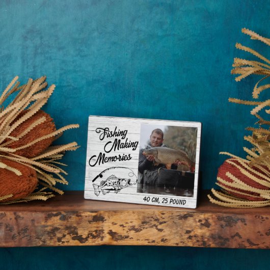 Visser Vist herinneringen Vaderdag Gevist Fotoplaat (Zijkant)