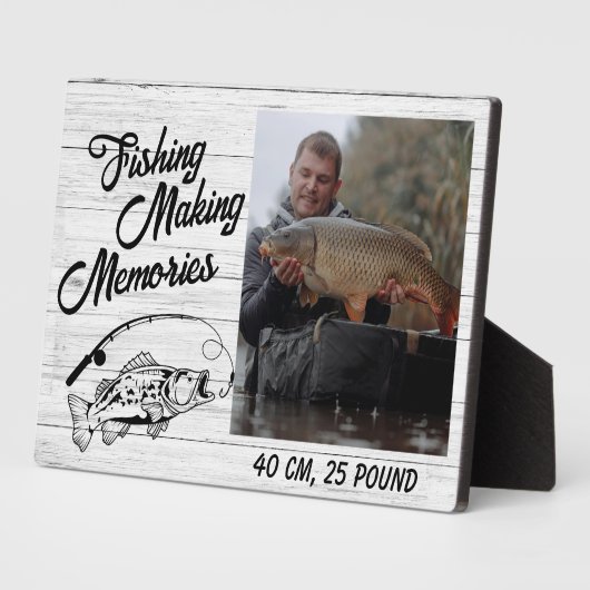 Visser Vist herinneringen Vaderdag Gevist Fotoplaat (Zijkant)