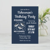 Visser Vist verjaardagsfeestje Kaart (Staand voorkant)