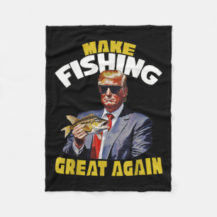 Visser voor Trump 2024 forel Gevist, Trump Fish Fleece Deken