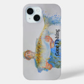 Visser waterverf schilderij gegaan vissen Case-Mate iPhone case (Achterkant)