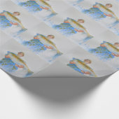 Visser waterverf schilderij visgeschenk voor hem cadeaupapier (Hoek)