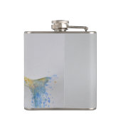 Visser waterverf schilderij visgeschenk voor hem heupfles (Achterkant)