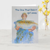 Visser waterverf schilderij visgeschenk voor hem kaart (Gele Bloem)