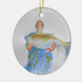 Visser waterverf schilderij visgeschenk voor hem keramisch ornament (Links)