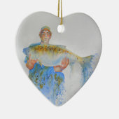 Visser waterverf schilderij visgeschenk voor hem keramisch ornament (Rechts)