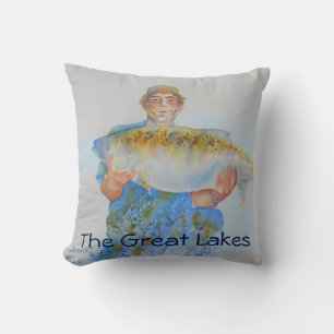 Visser waterverf schilderij visgeschenk voor hem kussen