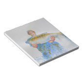 Visser waterverf schilderij visgeschenk voor hem notitieblok (Schuin)