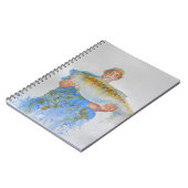 Visser waterverf schilderij visgeschenk voor hem notitieboek (Linkerzijde)