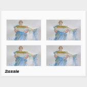 Visser waterverf schilderij visgeschenk voor hem rechthoekige sticker (Vel)