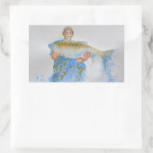 Visser waterverf schilderij visgeschenk voor hem rechthoekige sticker (Tas)