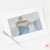 Visser waterverf schilderij visgeschenk voor hem rechthoekige sticker (Envelop)