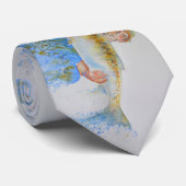 Visser waterverf schilderij visgeschenk voor hem stropdas (Opgerold)