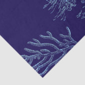 Visser Zeilboot Koralen op Navy Blue Tissuepapier (Detail)
