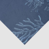 Visser Zeilboot Koralen op Navy Blue Tissuepapier (Detail)