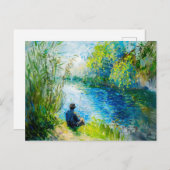 visser zittend bij de Havel op een warme Feestdagenkaart (Voorkant / Achterkant)